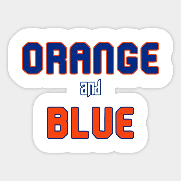 Orange and Blue Sticker by Pretty Good Shirts